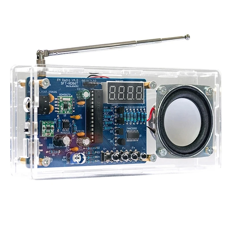 Super Sale DIY FM Radio Electronics Kit Adjustable Frequency 87.5-108 MHz Practice Project Board the RDA5807M Module for Beginne