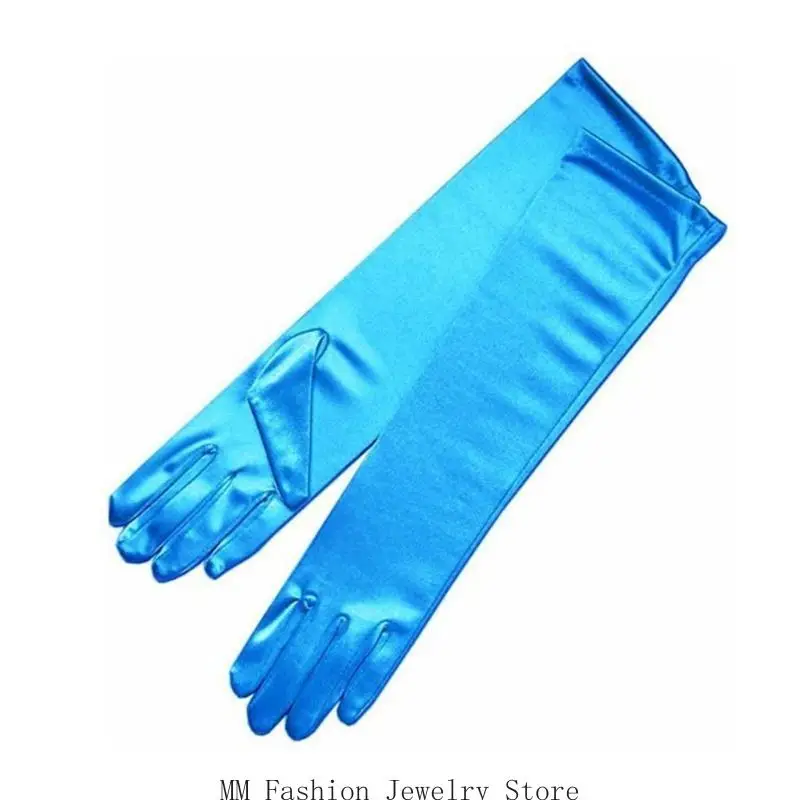 D0ub عشاء عشاء الساتان قفازات قفازات قفازات طويلة للنساء أوبرا سيدة موضوع الملحقات الأزياء