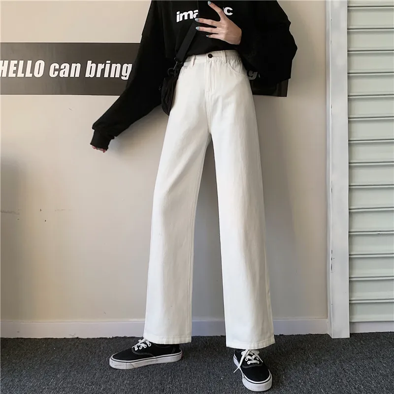 

Autumn Winter 2022 New High-Waisted Jeans Female Straight Trousers Korean Loose Casual Wide-Leg Jeans Women Fried Street