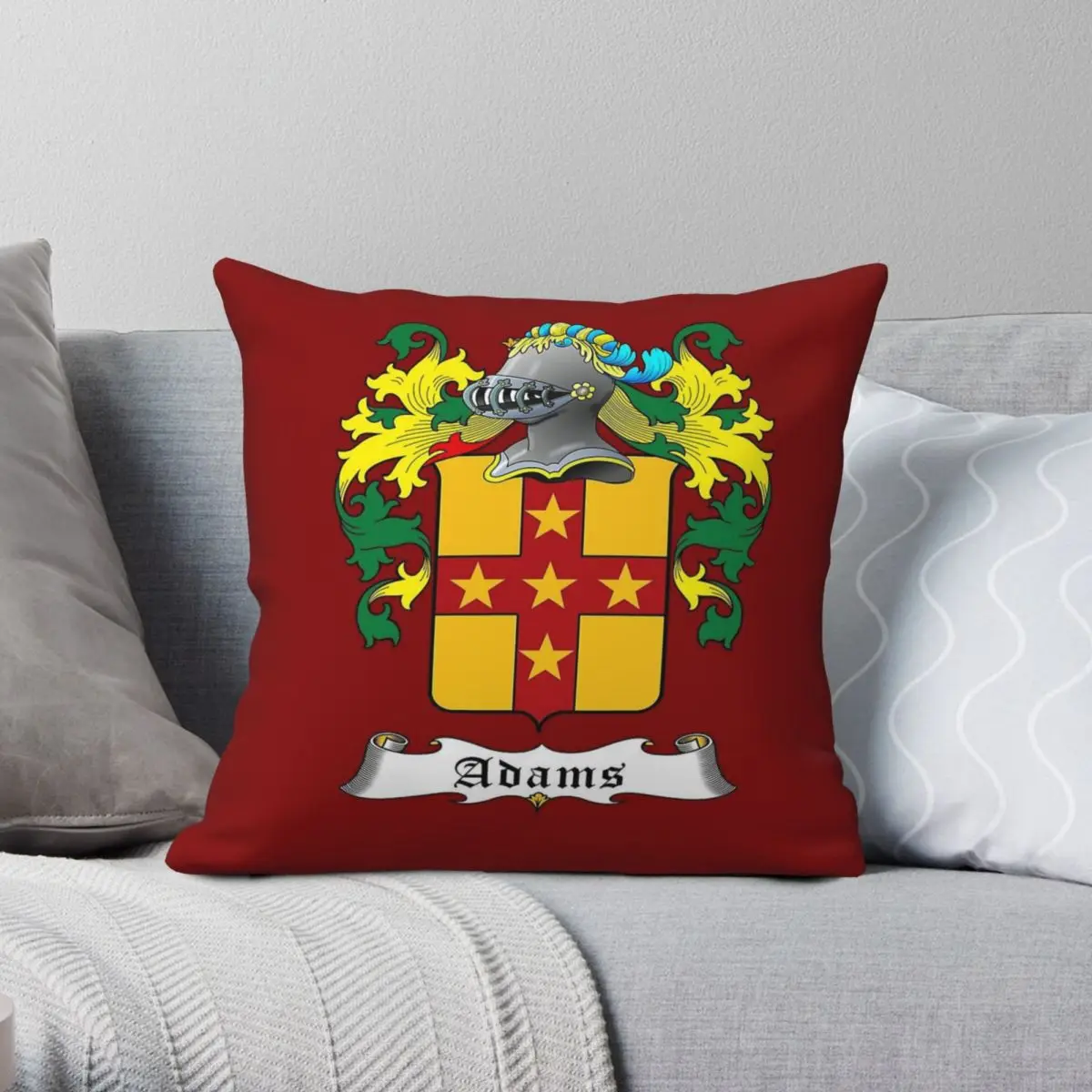 Adams Family Crest Pillowcase Polyester Linen Velvet Creative Zip Decor Throw Pillow Case Home Cushion Cover