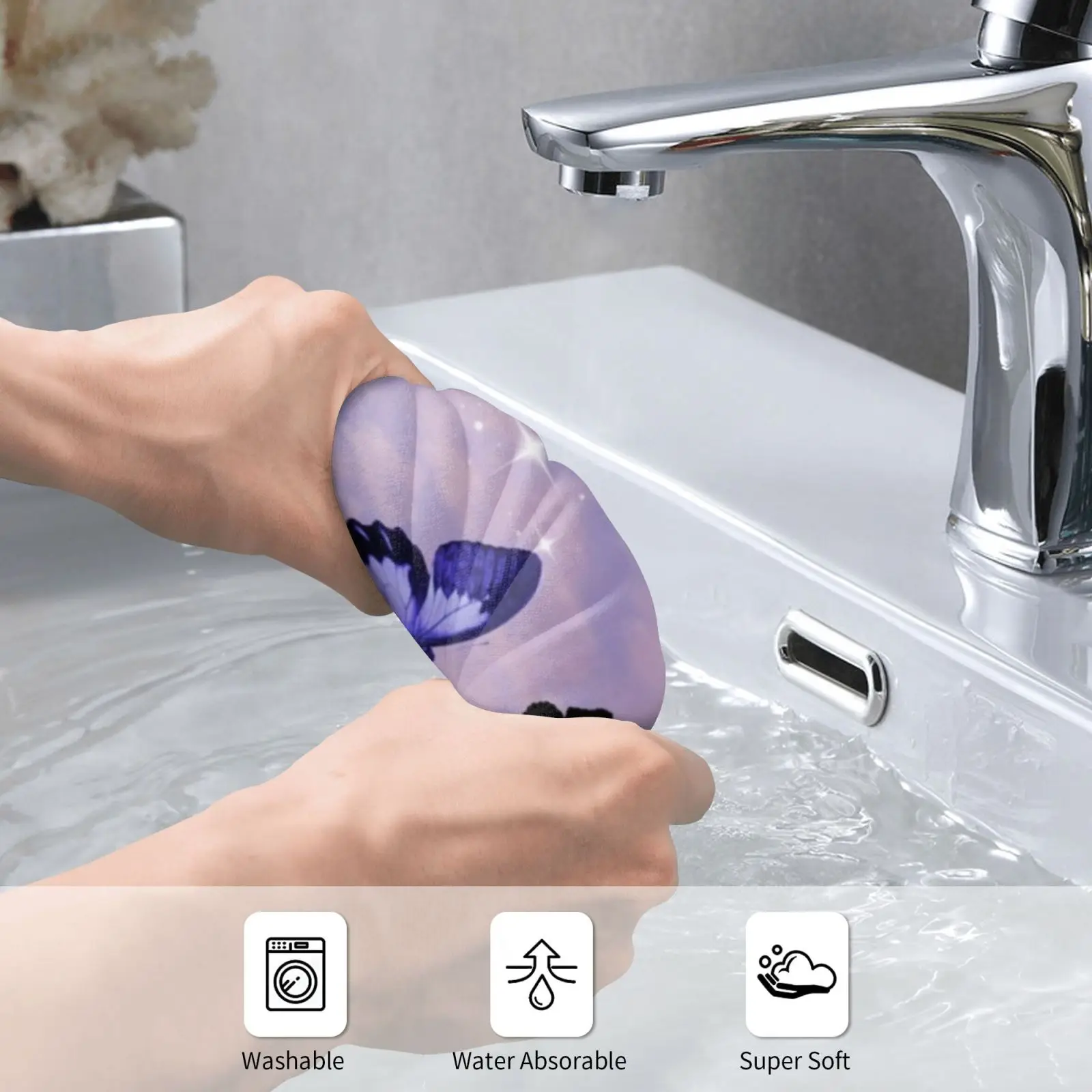 Towel Y Las Mariposas ( Purple ) 983 Mariposas Butterflies Pretty Blue Glitter Sparkles Fly