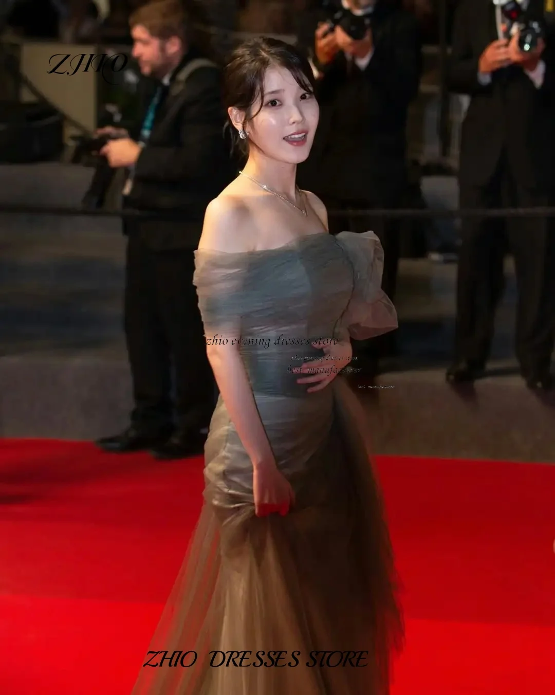 ZHIO Nuevos vestidos de noche de sirena personalizados Vestidos de novia de tul plisados coreanos Vestidos de fiesta para eventos de moda Vestidos personalizados Garona