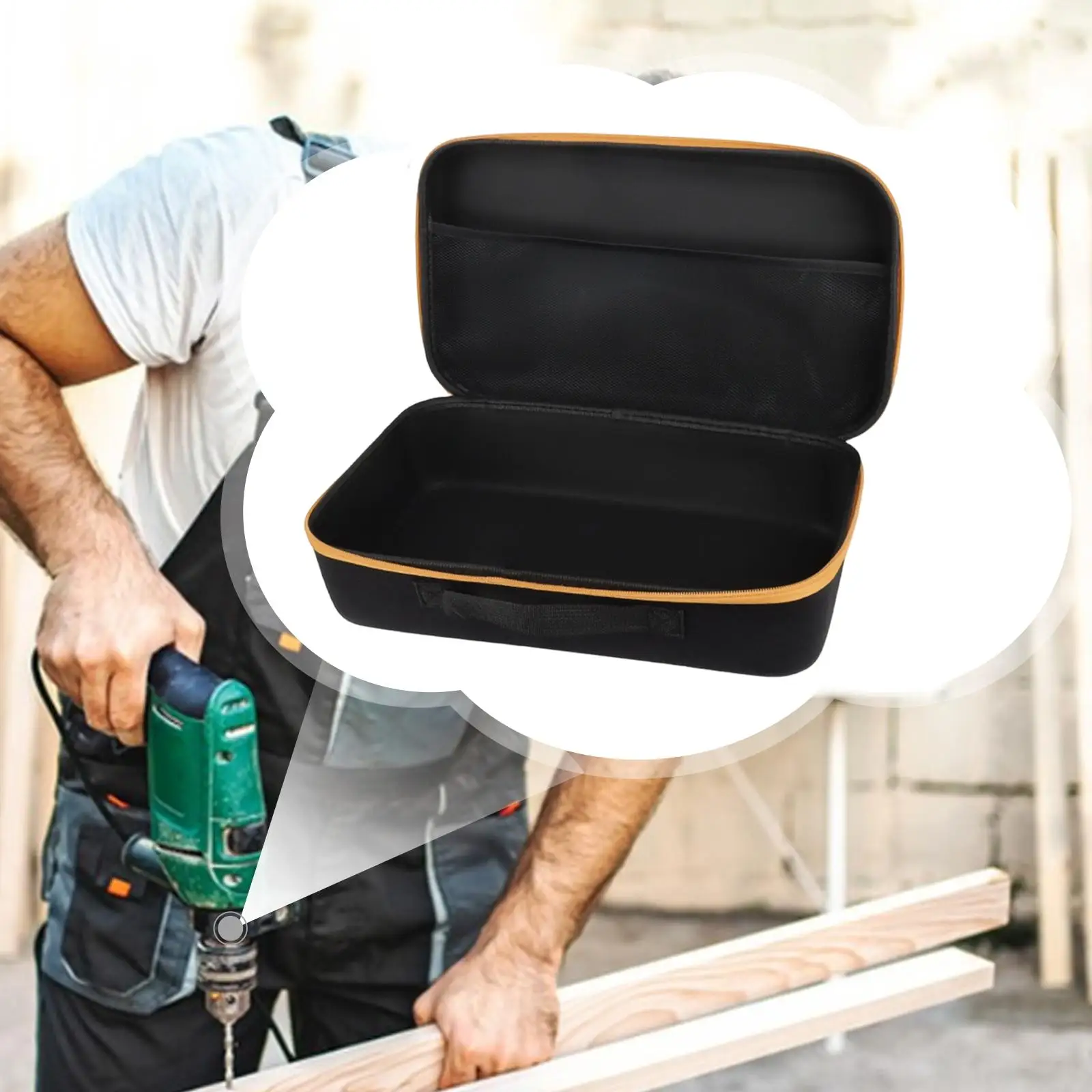 Large Capacity Tool Storage Bag Heavy Duty EVA Drill Organizer with Handle for Car Repair and Electric Tools