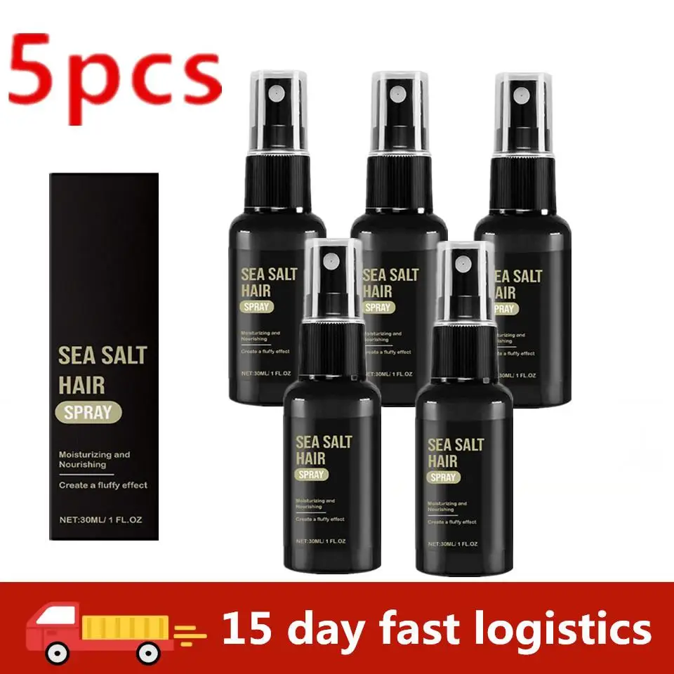 5X 30ml Natural Sea Salt Spray for Men Salt Water Hair Mist Hair Volumizing Thickness Wave Curls Seasalt Hair Spray Styling Mist