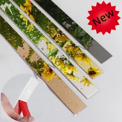 5M Wall Sticker metal beauty sideline TV Living Room Stainless Steel Background Wall Tile Strip Edge Trim for Ceiling Edging