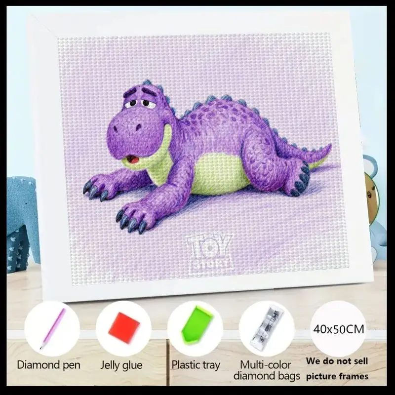

1PC Toy Story Rex Purple Dinosaur 5D Diamond Painting Kit, Full Drill DIY Crystal Rhinestone Art Set for Kids & Adults, Cute Car