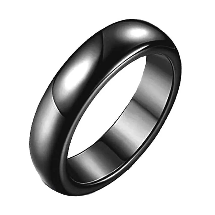 5pcs Natural Black Hematite Magnetic Stone Healing Ring 6mm Band Sizes 5 Through 12 Men Womens Ring Jewelry Girls Gifts