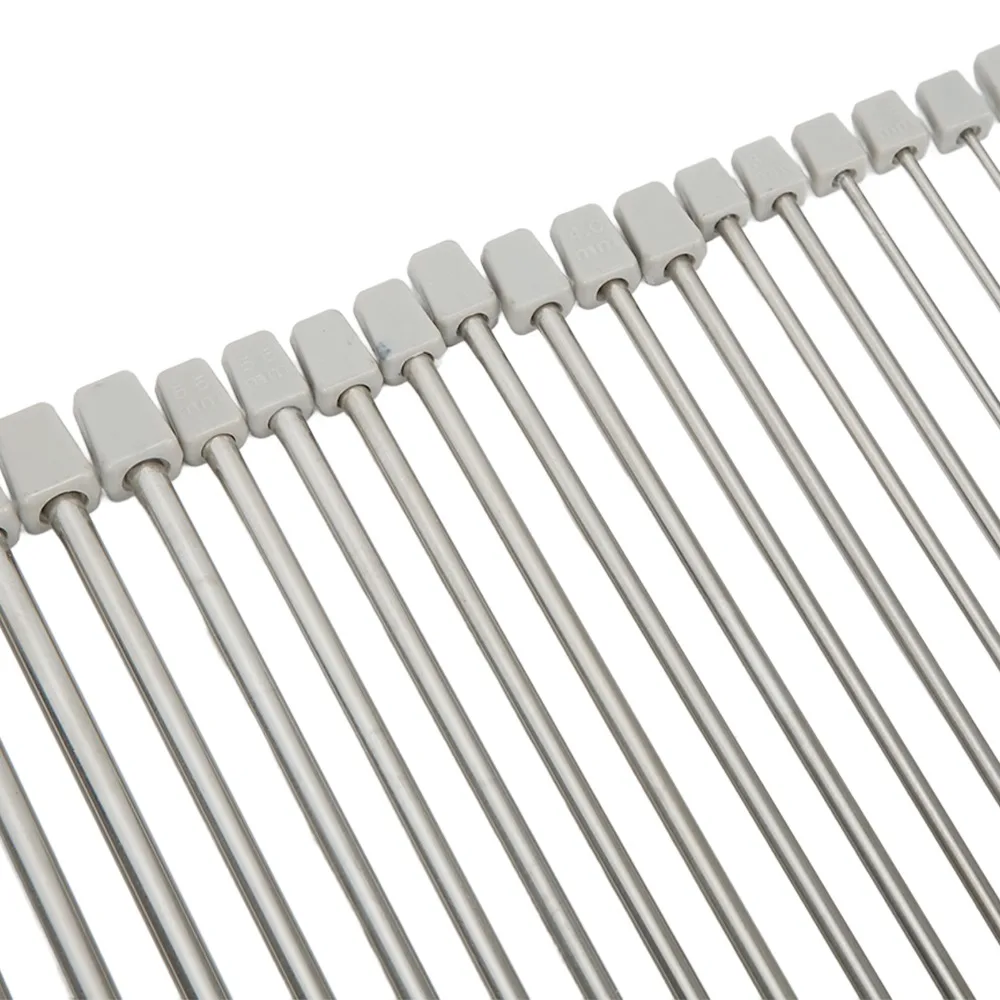 22 Pcs 25cm Length Knitting Needles Set Glossy Finish 11 Pair Sizes Straight Single Pointed Needles 2mm-8mm Sizes