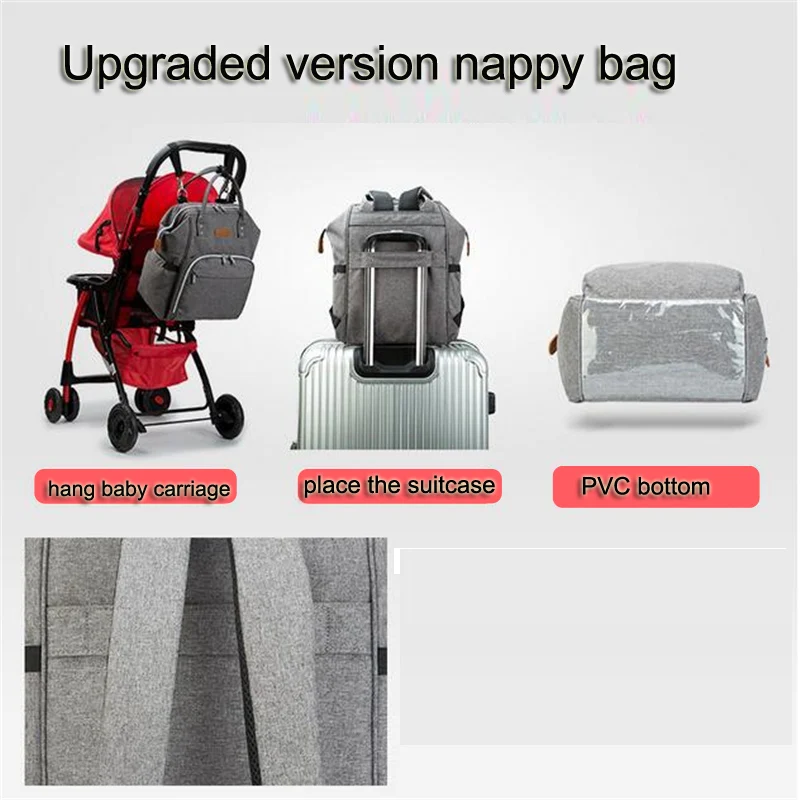 Mummy Maternity Nappy Bag Stroller Hooks Large Capacity Baby Diaper Bag Travel Backpack Designer Nursing Bag Baby Care Fashion