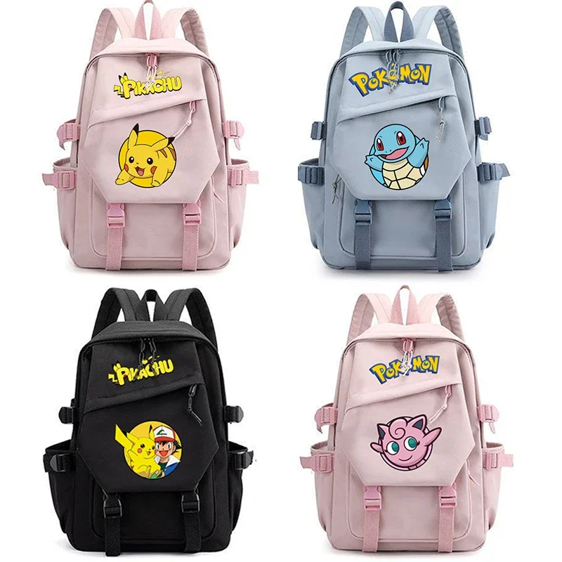 

Pokemon Teenager Backpack Pikachu Women Girl Cartoon Rucksack Squirtle Anime Men Boy High Capacity Knapsack Student School Bag