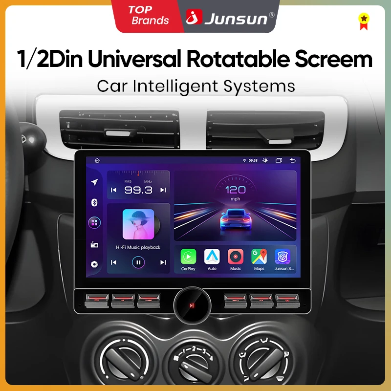 Junsun 1 Din Universal 10,1 "Android Auto Stereo Radio IPS Drehen Bildschirm Bluetooth Carplay Auto Multimedia Player GPS DSP FM AM