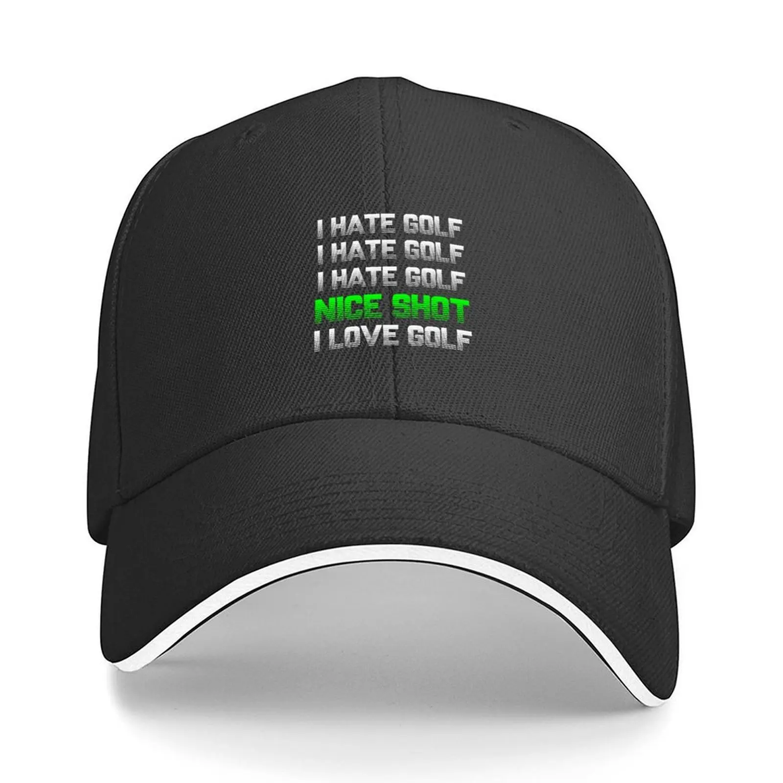 

I Hate Golf I Hate Hate Nice Shot Love Baseball Cap Beach Hat Man hats for men Woman Hats Men's