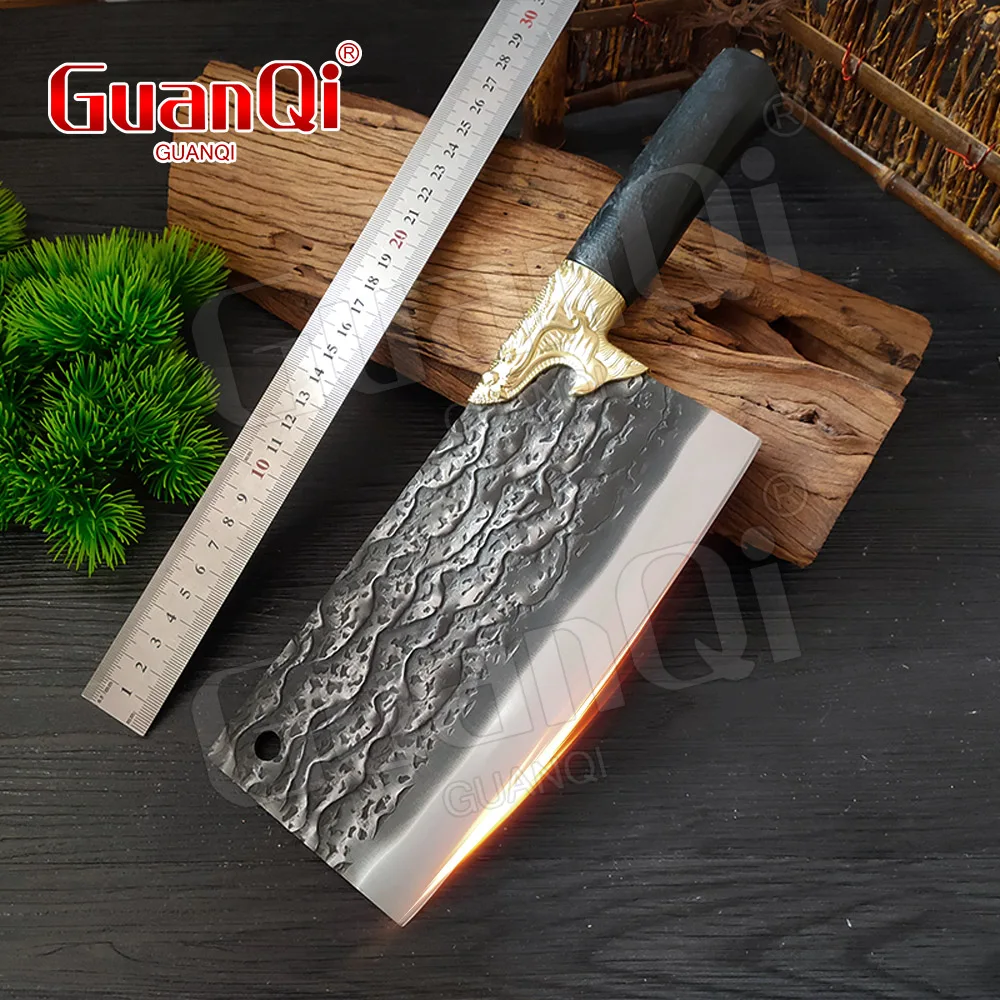 8 inch Traditional Forged Kitchen Butcher Knife Handmade 5CR15 Stainless Steel Chef's Meat Cleaver Knife Bone Chopper Knives