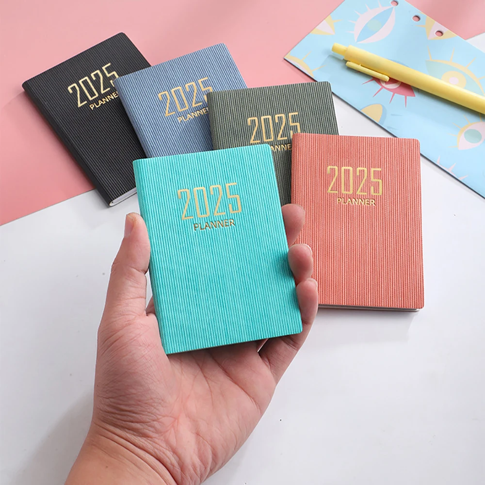 2025 A7 Mini Pocket Notebook 365 Days Notepad Diary Notebook Day Week Month Planner Office School Stationery