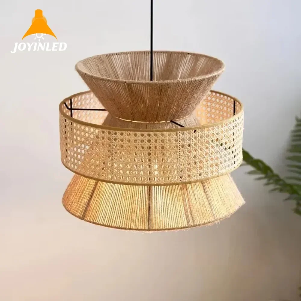 

Home Decor Hanging Lamp Vintage Hemp Rope Handmade Chandelier Restaurant Bar Cafe Dining Room Pendant Lights Lighting Fixture