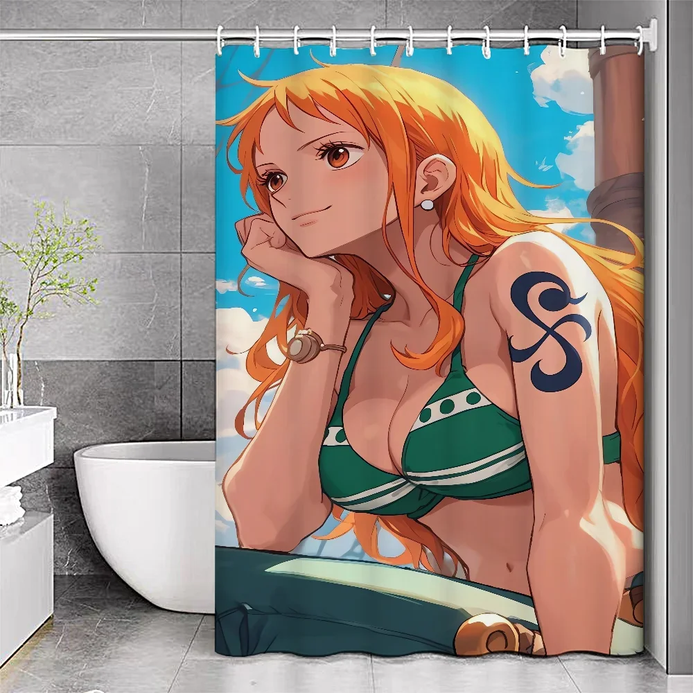 Shower Curtain For Bathroom Anime Nami ONE-PIECE Waterproof Mildew Proof Durable Bathroom Screens Bath Curtains With Hooks