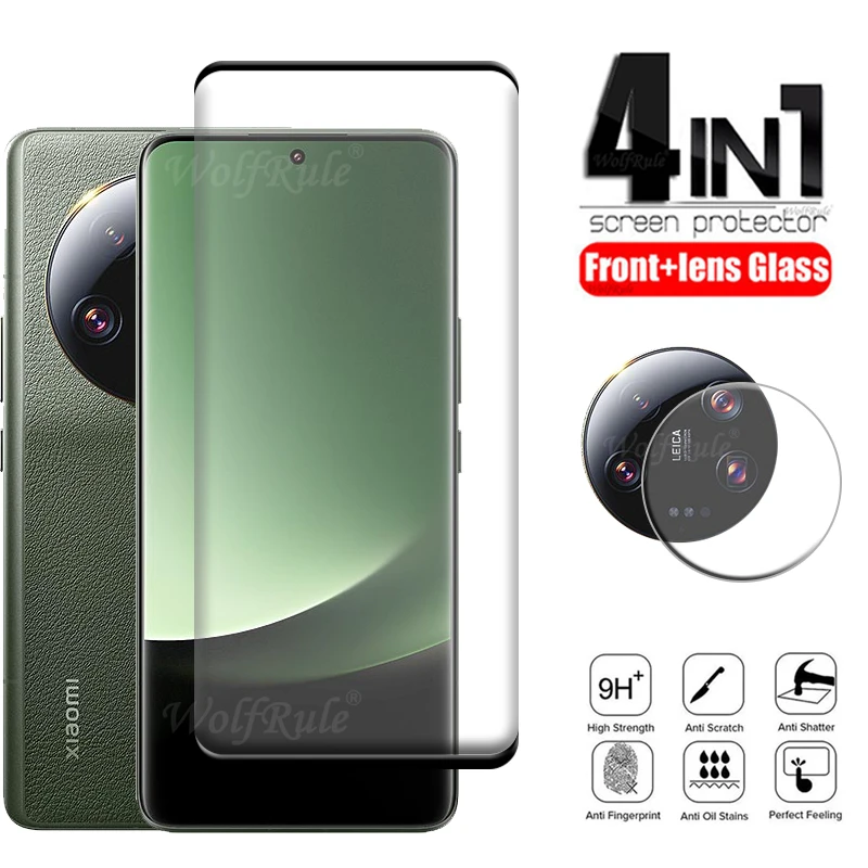 4-in-1 dla Xiaomi Mi 13 Ultra Glass Xiaomi 13 Ultra pełna obudowa z hartowanego szkła zakrzywiony ekran Protetor dla Mi 13 Ultra obiektyw szklany