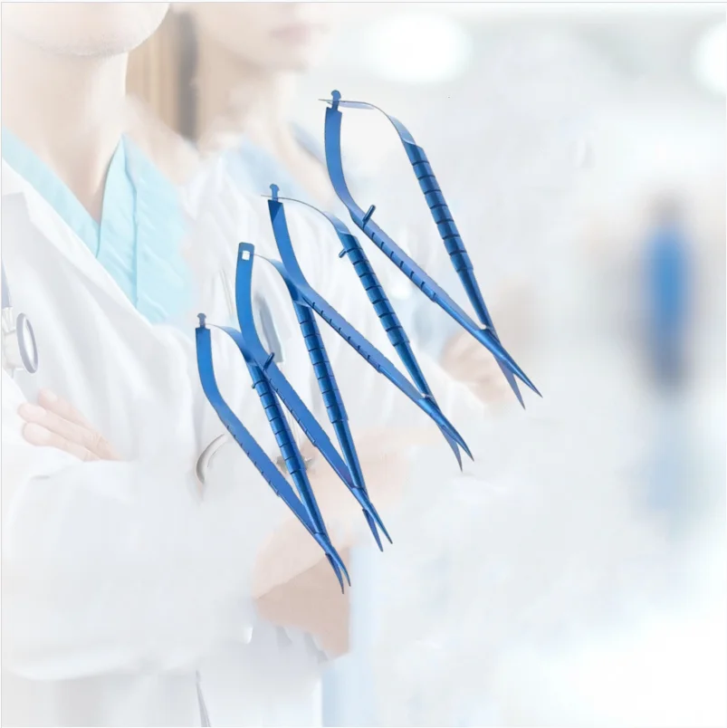 Autoclavable Stainless Steel Round Slotted Handle Micro Scissors Micro Needle Holder Ophthalmic Microsurgical Tool