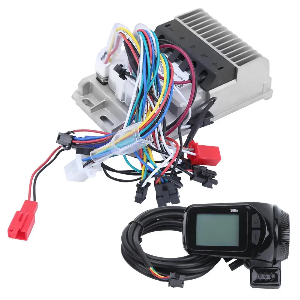 

36V/48V Electric Tricycle Motorcycle Controller + LCD Display/Throttle - 500W/1000W, Sine Brushless, 3 Modes