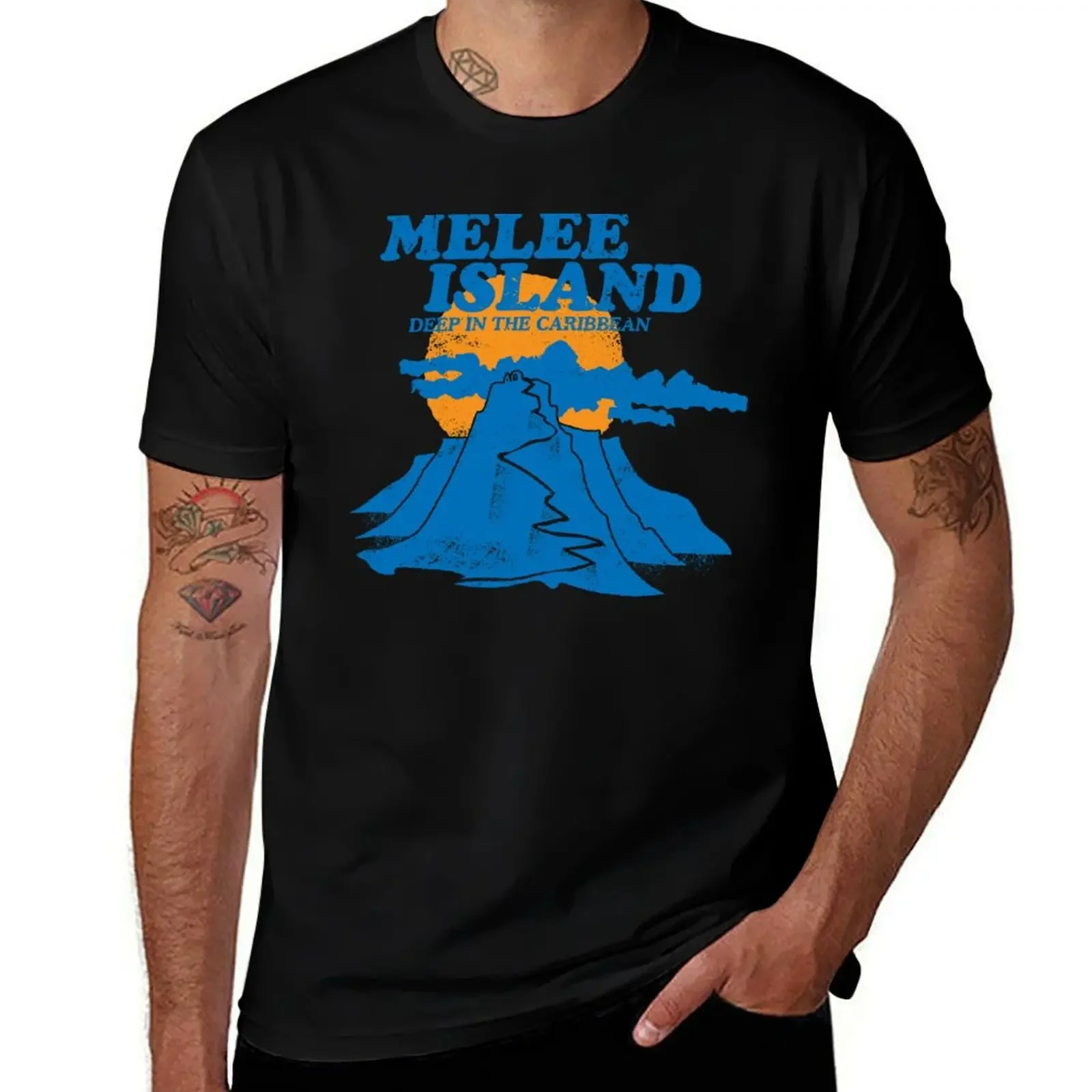 Mêlée Island T-Shirt quick drying blue lock man clothes mens t shirts top quality