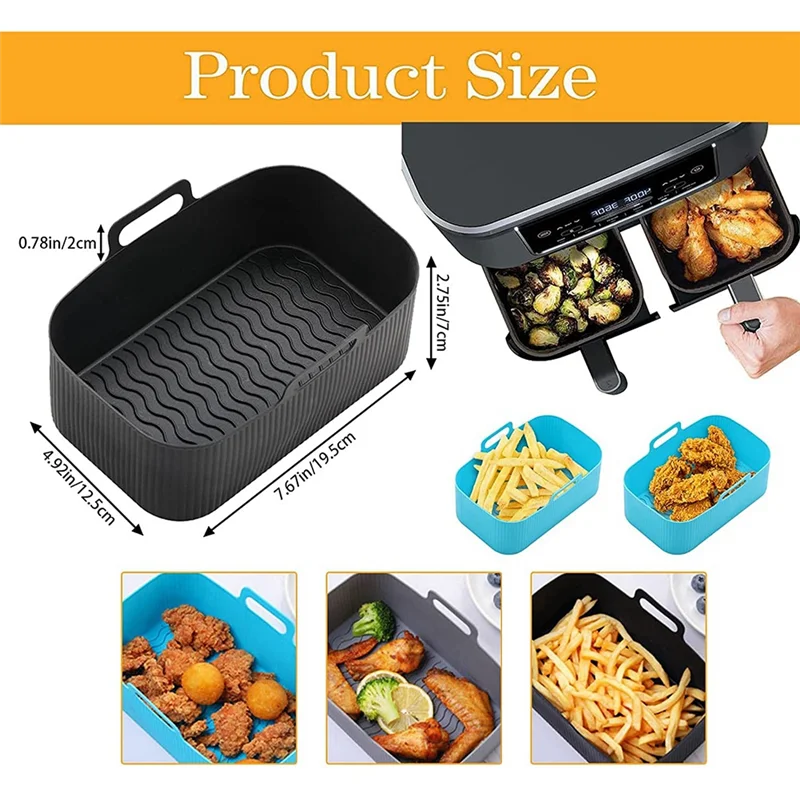 Air Fryer Liners for Ninja Air Fryer Dual, Reusable Air Fryer Silicone Liner for Ninja Air Fryer Accessories,Black HOT