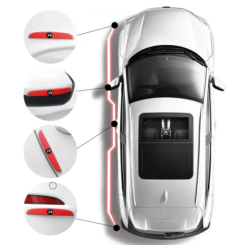 4PCS Car Door Edge Protector Guards Sticker Strip For Volkswagen VW Golf Polo Tiguan T5 Passat b6 Jetta Scirocco Sagitar Touareg