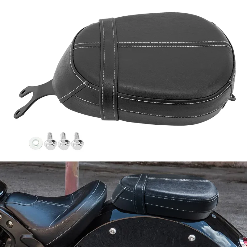 

Motocycle Passenger Seat Cushion Rear PU Leather Pillion Pad For Indian Scout 2015-2023 Sixty 2016-2023 2019 2018