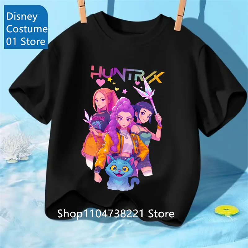 

Kpop Demon Hunters Children's Clothing Short Sleeve T-shirt Cute Kpop Demon Hunters Tiger Harajuku Tshirt for Boys Girls