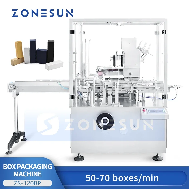 Zonesun Automatic Cartoning Machine Horizontal Side Load Cartoner Automated Box Folding Machine ZS-120BP