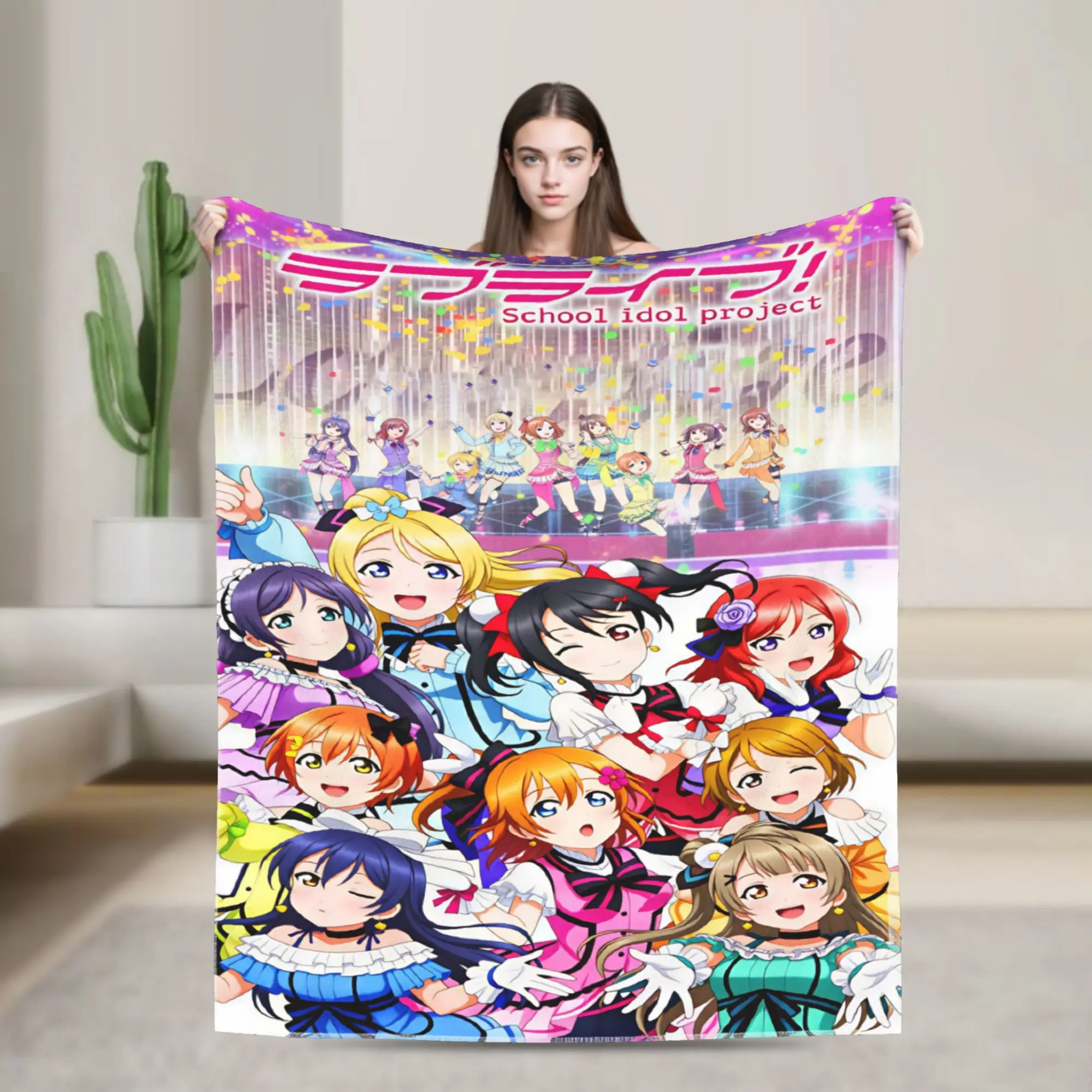 Love Live!  Blanket  Warm Soft Novelty Plush Bedding Throws For Couch Chair Travel Office Flannel Bedspread Bed Cover