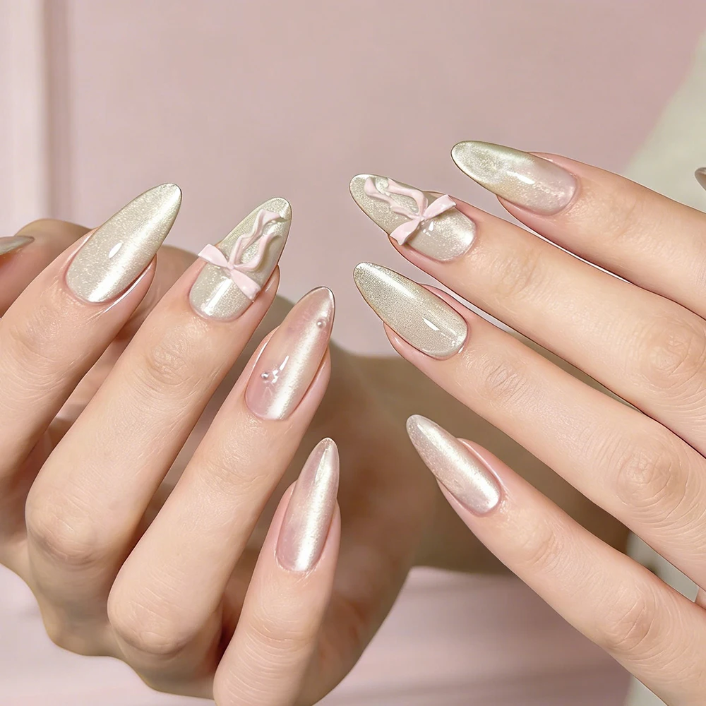 24 Stücke Retro Blume Lange Sarg Französisch Künstliche Nägel Kaviar Perle Floral Gold Hohl Design Drücken Sie Auf Nagelspitzen Y2k Acryl Falsche Nagel