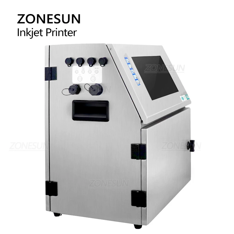 ZONESUN سطح الطاولة النافثة للحبر ماكينة تدوين التاريخ 15 مللي متر طابعة متعددة اللغات شاشة تعمل باللمس QR الباركود دفعة انتهاء الصلاحية الرقم التسلسلي شعار