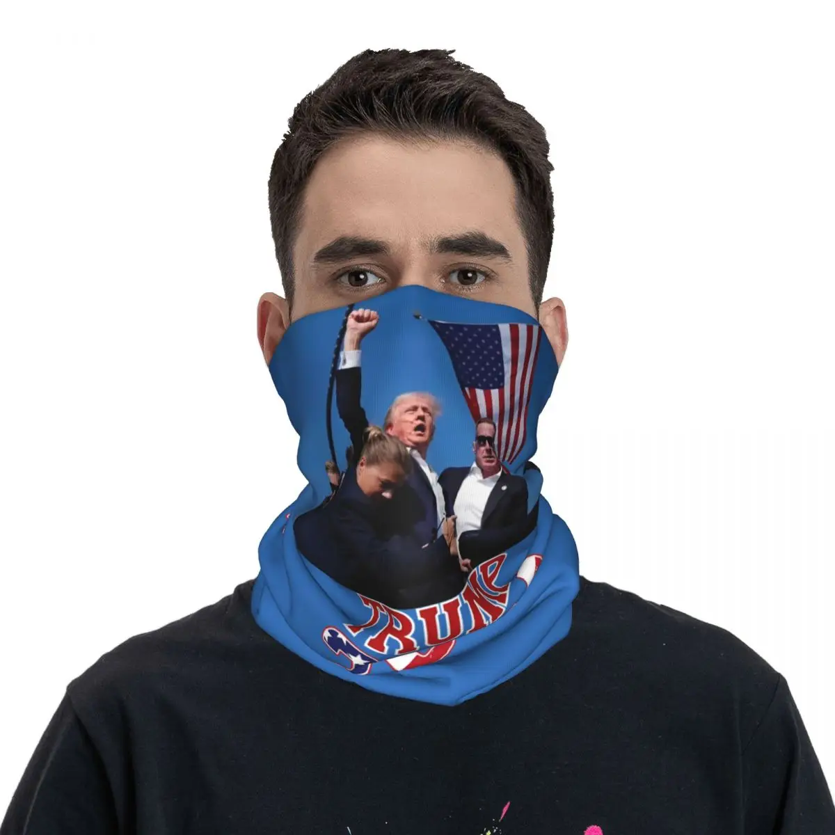 Arrested.Shot.Still Fighting Donald Trump Bandana Trend Bicycle Mask Hiking Camping Windproof Balaclava Neck Cover Tactical Mask