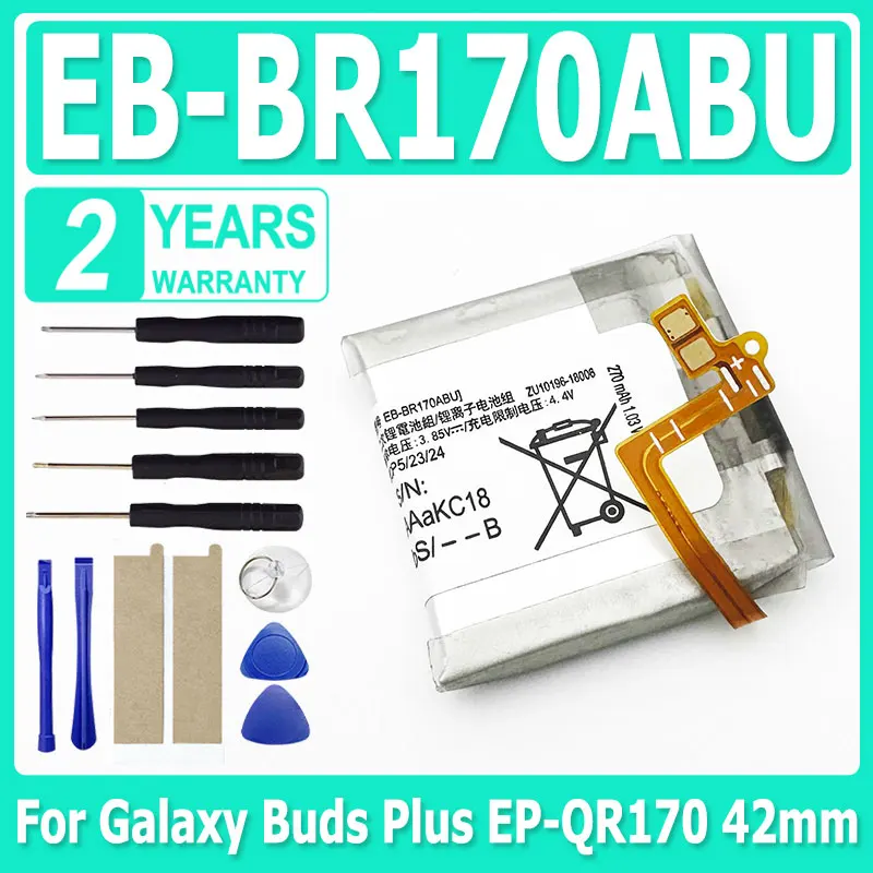 

Battery EB-BR170ABU 42mm 270mAh For Samsung Galaxy Buds Plus EP-QR170 Earphone Compartment Battery SM-R170 + Free Tools