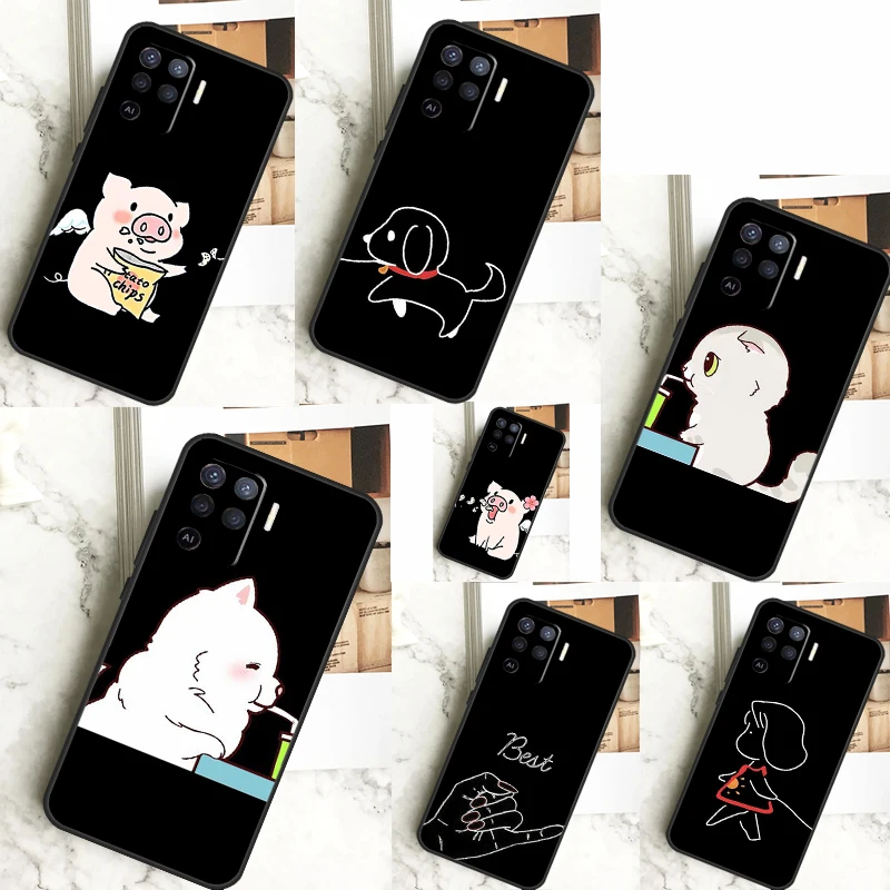 BFF Best Friends Forever Black For OPPO A52 A72 A92 A98 A78 A58 A5 A9 A15 A17 A77 A53S A57S A94 A74 A54 A16 A76 A96 Case