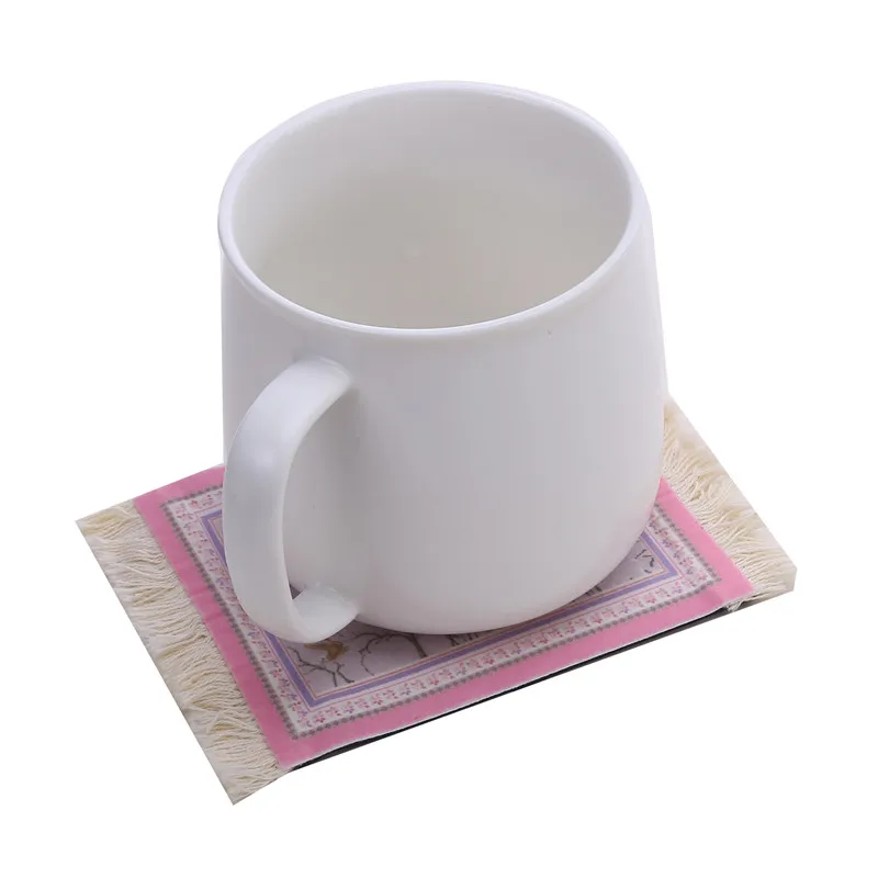 Creative Handmade Tassels Cup Coaster Retro Non-slip Cup Mat Heat Insulation Placemat Coffee Cup Cushion Table Decor