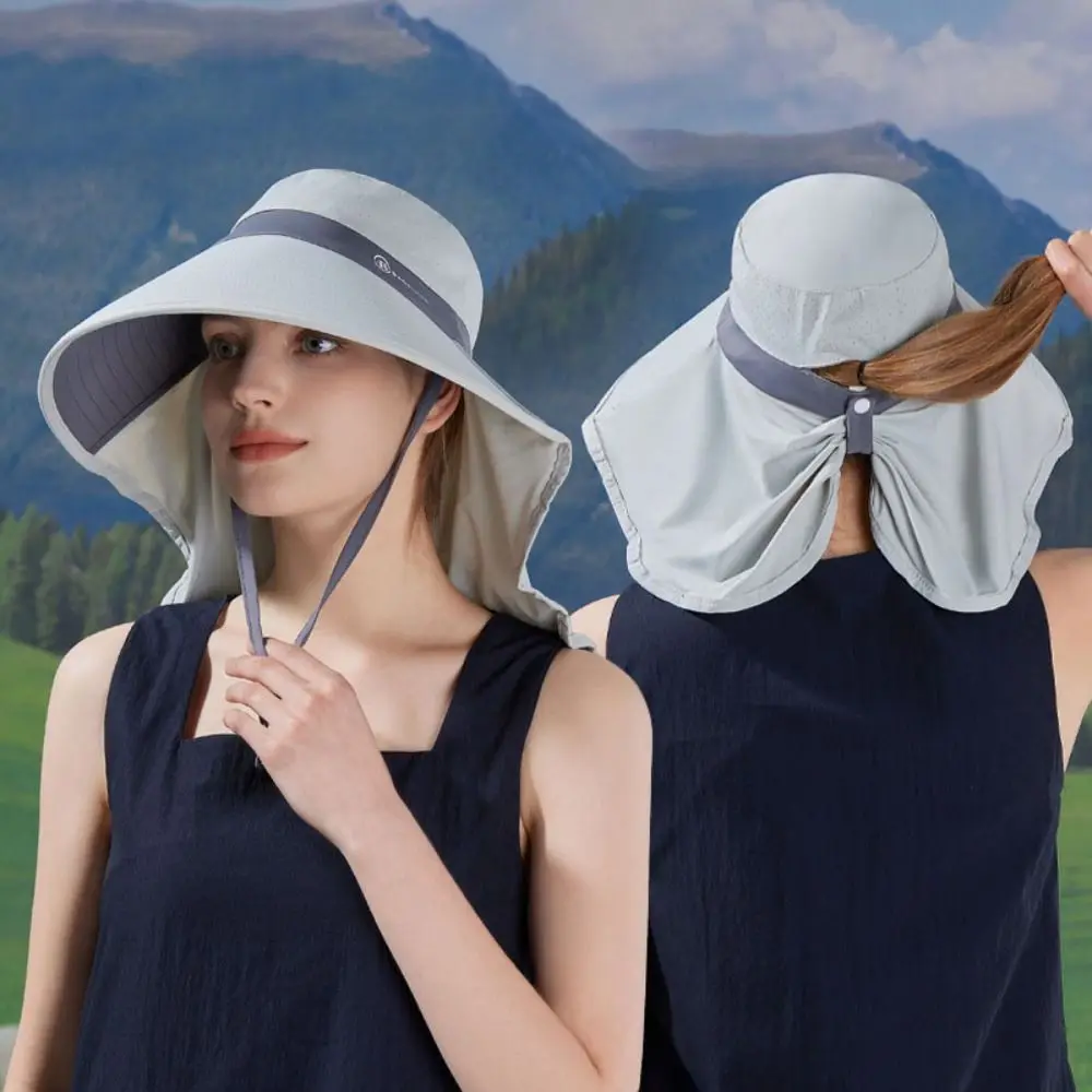 

UV Anti Sunshade Shawl Cap Sun Visors Wide Brim Shawl Women Sun Hat Neck Protection Breathable Neck Protection Hat