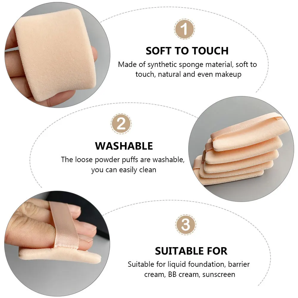 10 قطعة ماكياج مسحوق نفخة الإسفنج الاصطناعية قابل للغسل ل فضفاض المعدنية الوجه مسحوق وسادة كريم واقية من الشمس الإسفنج ماكياج نفخة #3