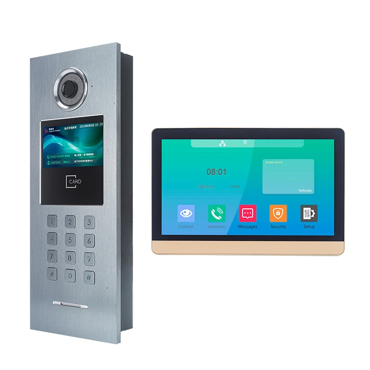 Home Access Control System for Smart Home Security 1080P Video Door Phone System with 7 Inch Screen Multi Apartment