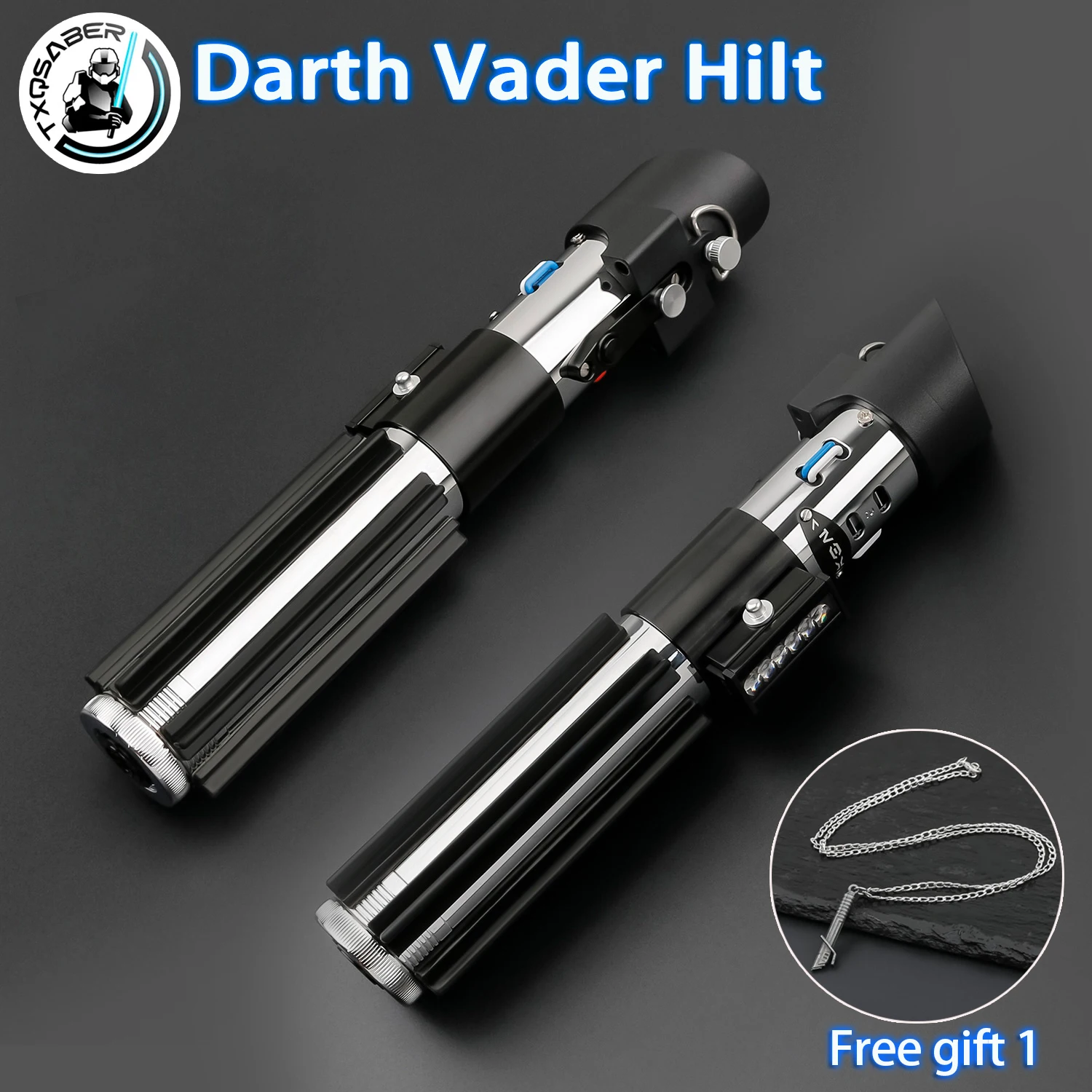 TXQSABER Darth Vader Replica Sword Hilt Collection Empty Hilt No Blade SD RGB Neopixel SNV4-Pro Proffie v2.2 Cores Optional