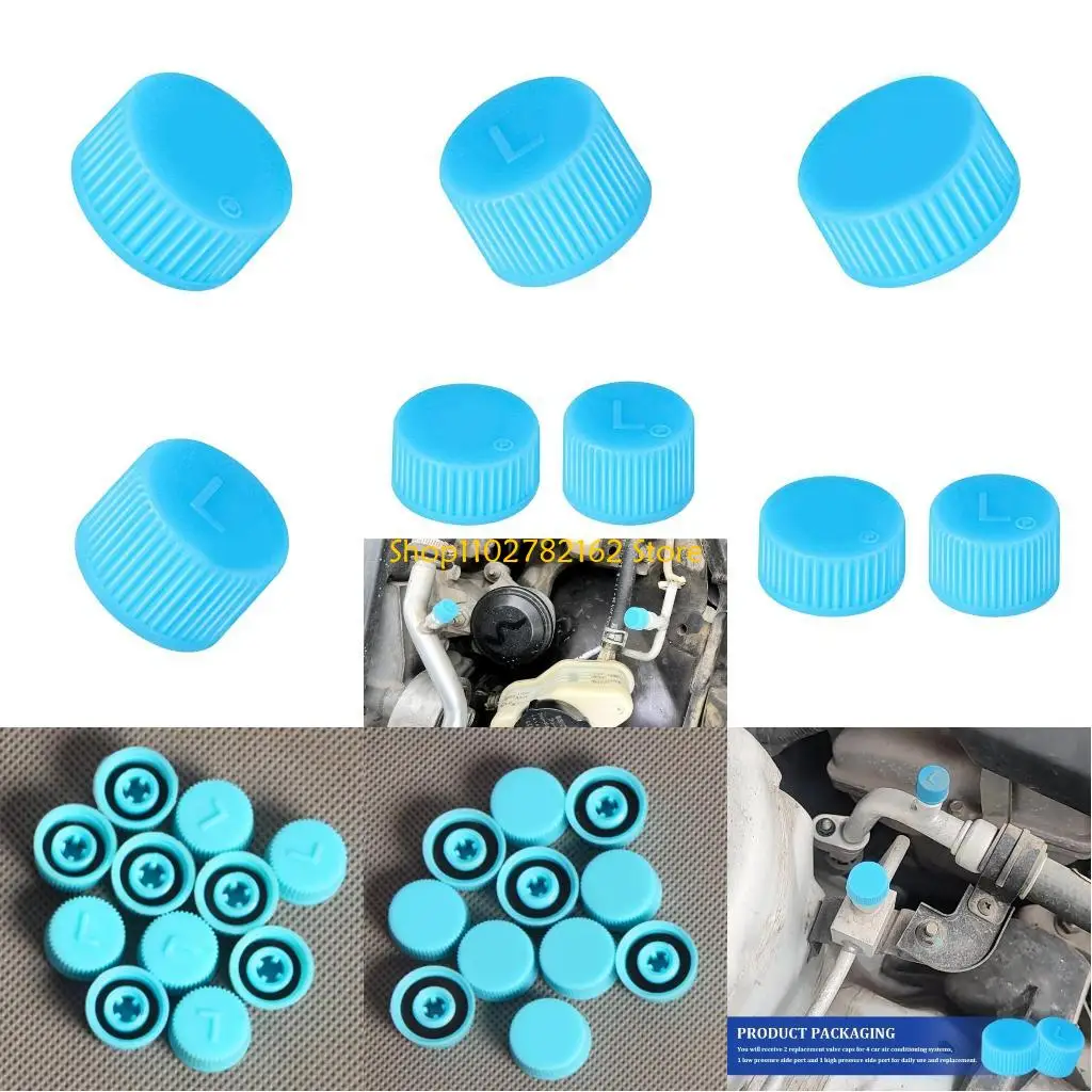 

547B Automotive Accessories Leakproof R134a AC System Charging Port Caps Dust Cover Replacement High Low Pressure Valves Caps
