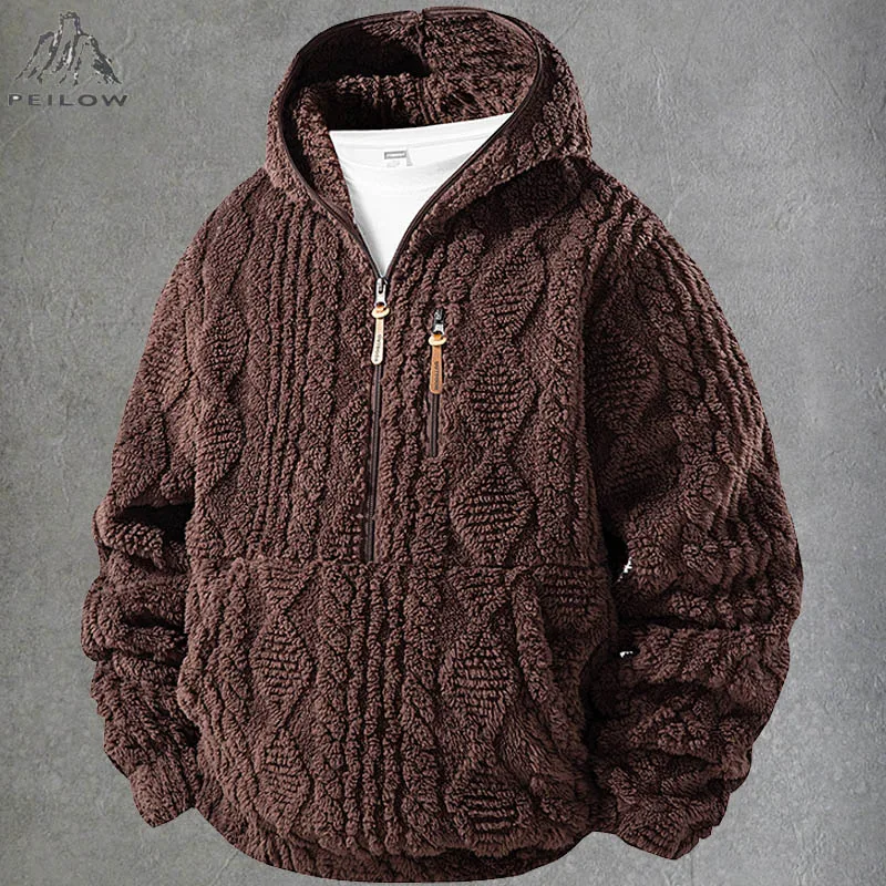 

New men's winter jacket warm coat with fleece lining Korean-style casual hooded coat windproof suede coat men's clothing top