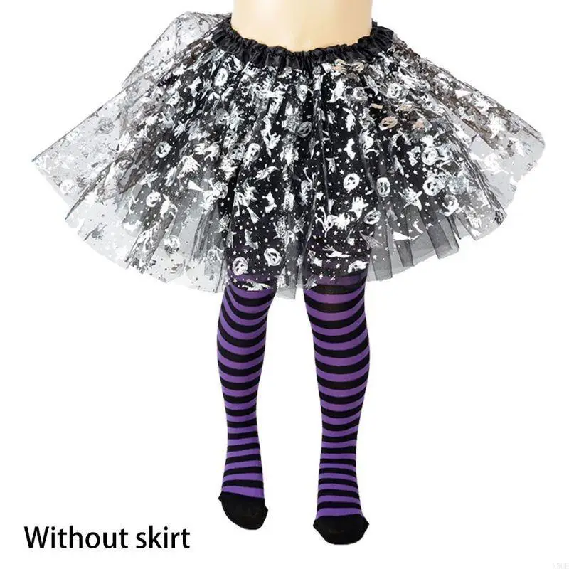 Dziewczyny dla dzieci Halloween pełna długość rajstopy pończochy kreskówki szkielet SpiderWeb w paski rajstopy cosplay cosplay