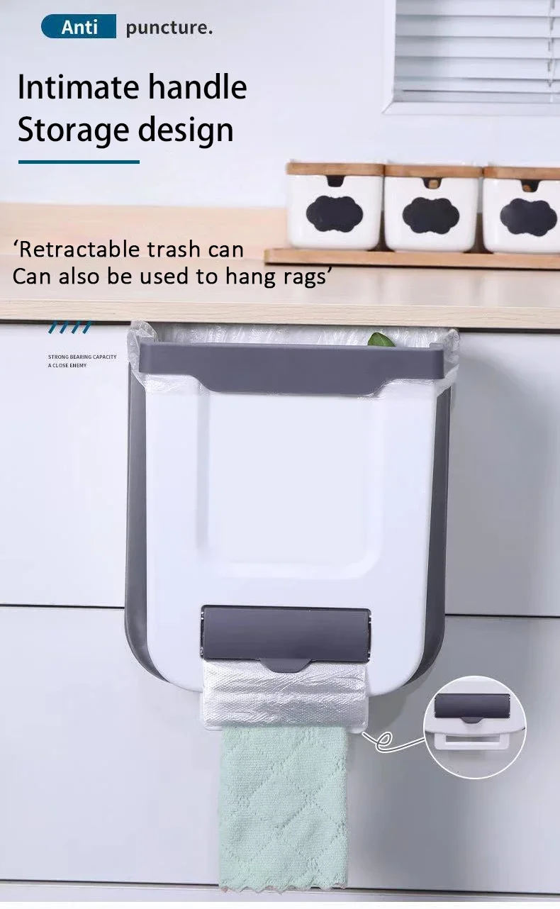 

Складной мусорный бак из полипропилена большой емкости, легко чистится и компактный для автодома/каравана/дома на колесах/кемпинга/кухни (сберегающий пространство, без бисфенола А)