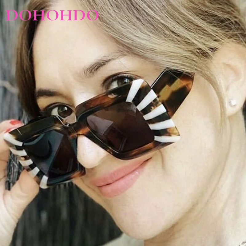 

DOHOHDO New Popular Vintage Luxury Brand Designer Sunglasses Women For Men Shades Big Frame Square Windproof Sun Glasses UV400