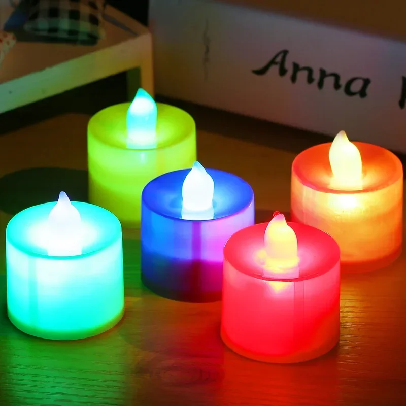 12/6Pcs Battery Operated LED Tea Lights Candles Flameless Wedding Decor Romantic Candles Lights  Birthday Party Atmosphere decor