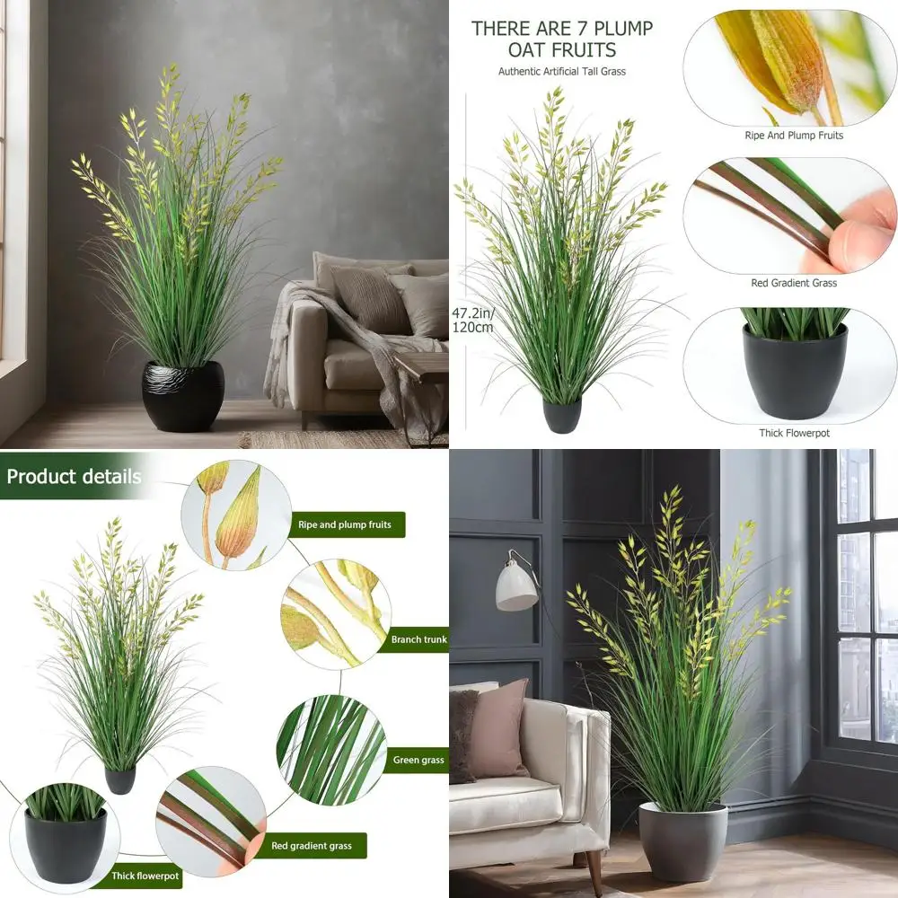 

47-Inch Tall Artificial Wheat Grass for Indoor and Outdoor Decor