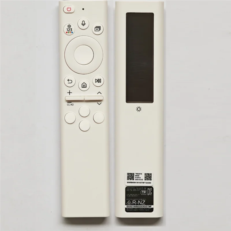 Y43A-BN59-01391A Solar Voice Remote Control For  Frame TV Remote Control With Bluetooth Rechargeable Solar Cell White