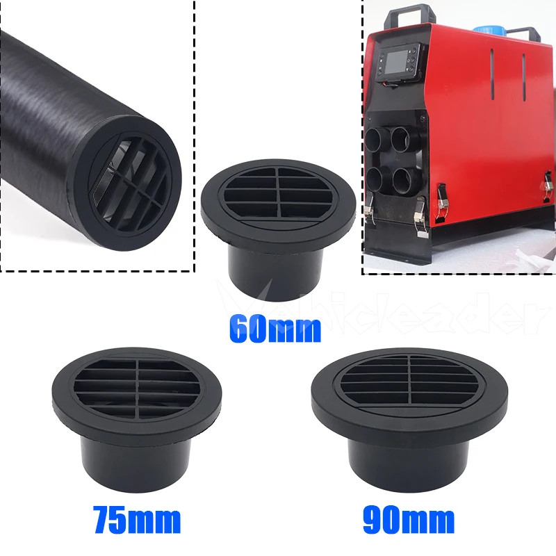 

60mm/70mm/90mm Ventilation Duct Round Head Pipe Outlet Exhaust Joint Connector for Webasto Eberspaecher Diesel Parking Heater