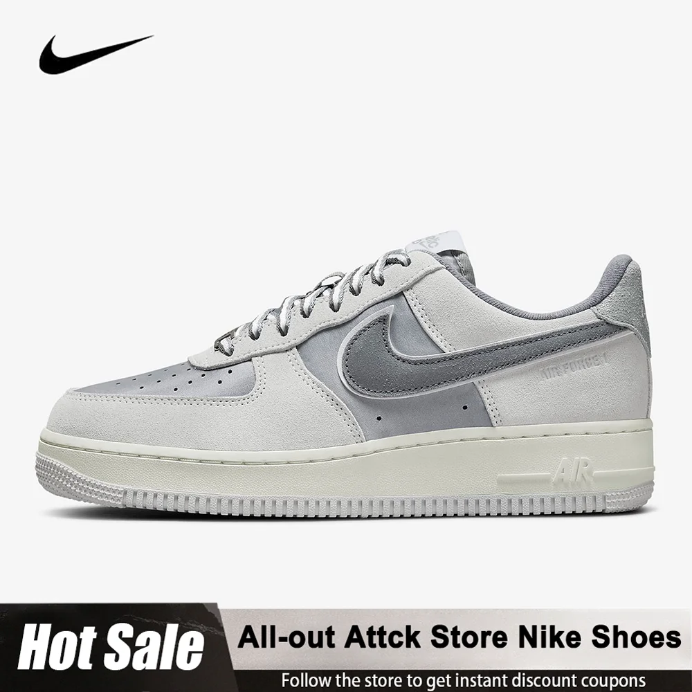 

Nike Air Force 1 LX Women's Low-Top Sneakers Light Smoke Gray Soft Casual Nnon-slip Suede Leather DQ5079-001 Casual Shoes